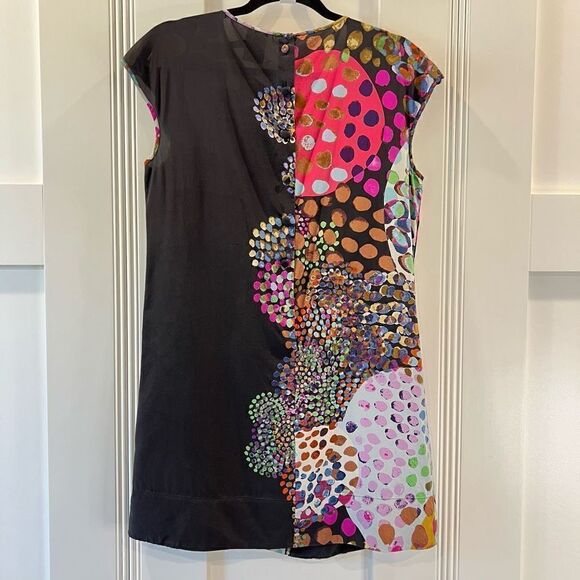Anthropologie Ali Ro Women’s 4 100% Silk Multi Fabric Print Mini Dress Abstract - Picture 5 of 11